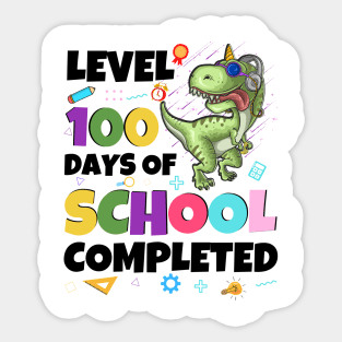 Level 100 Days Of School Completed Dinosaurs And Videos Games 100 Days Of School Sticker